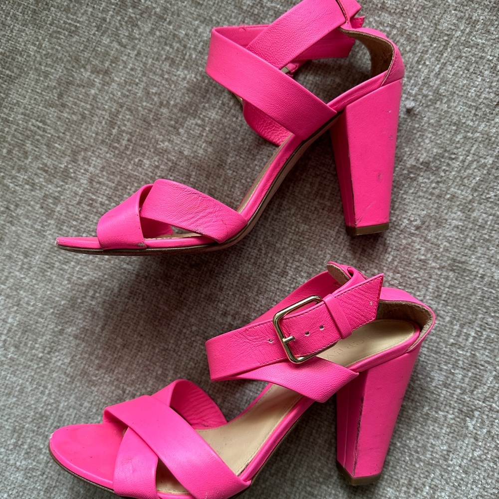 Barbie pink J.Crew heeled sandals, size 8